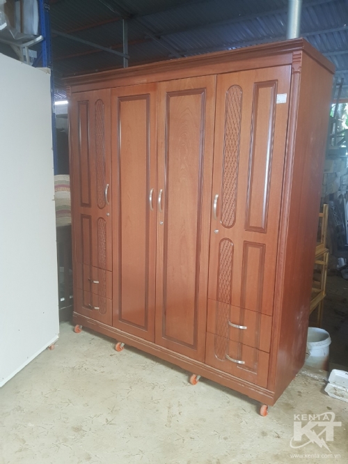 TỦ QUẦN ÁO MDF MÀU VÀNG 1M8X2M